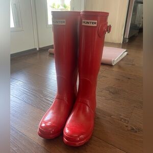 Hunter Shoes Red Original Gloss Tall Boots